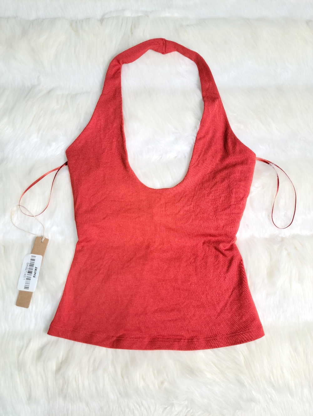 SKIMS Smooth Layers Halter Top Red Terra Women XX-Small NEW